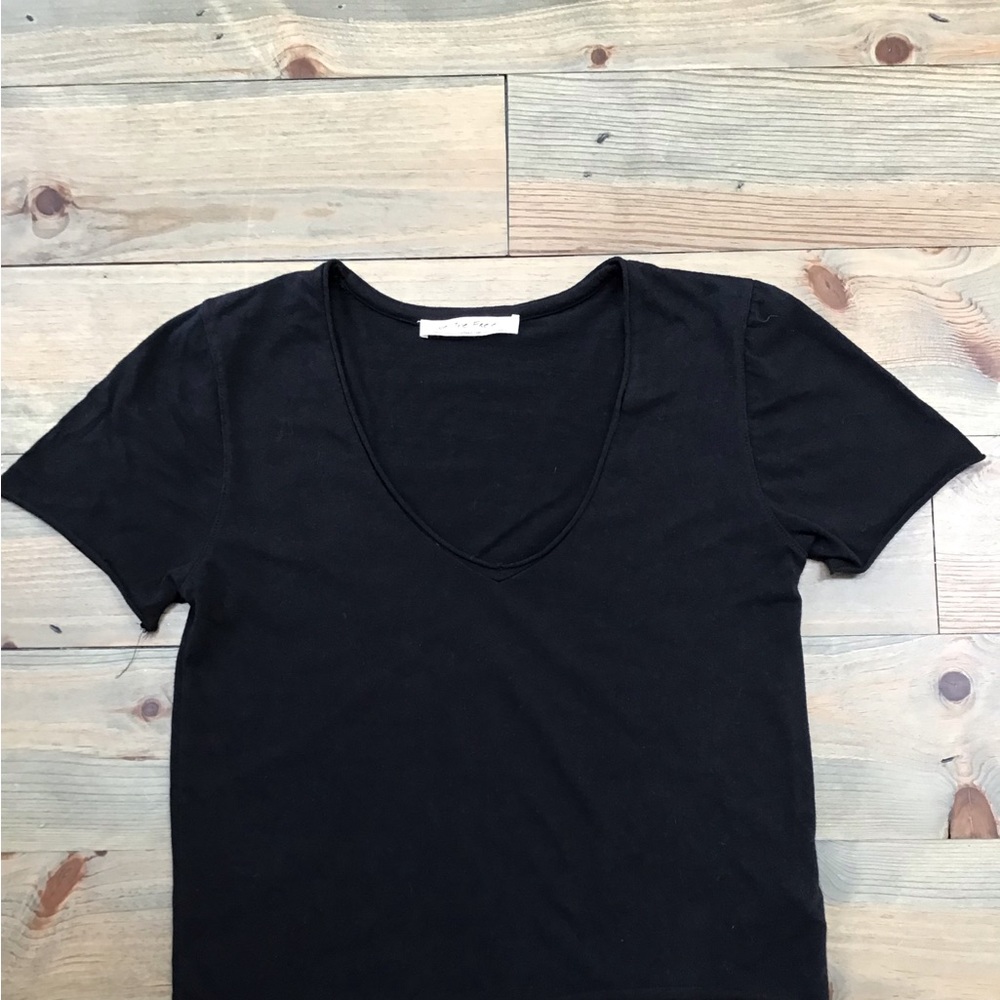 FREE PEOPLE CROPPED COTTON TEE
